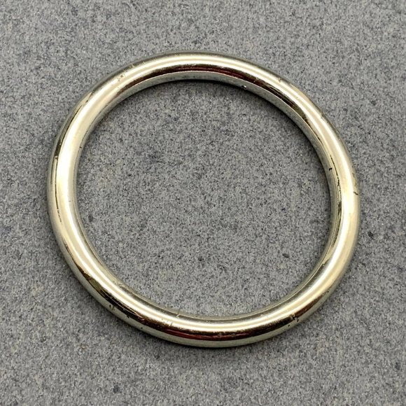 Rounded Silver Bangle Bracelet Retro As Is Upcycled DIY - Picture 1 of 3